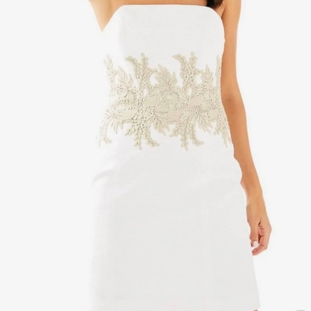 Lilly Pulitzer Size 8 strapless NWT white dress